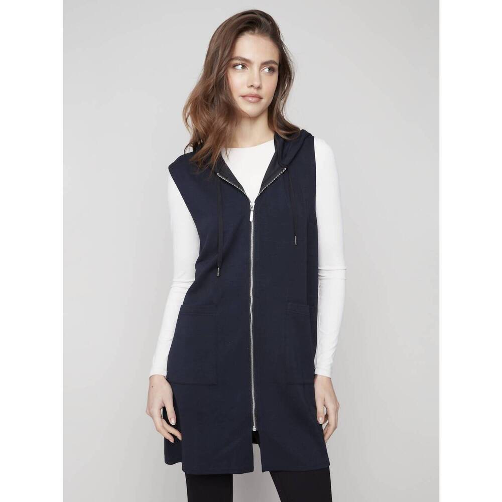 NEW CHARLIE B scuba zip front vest in black